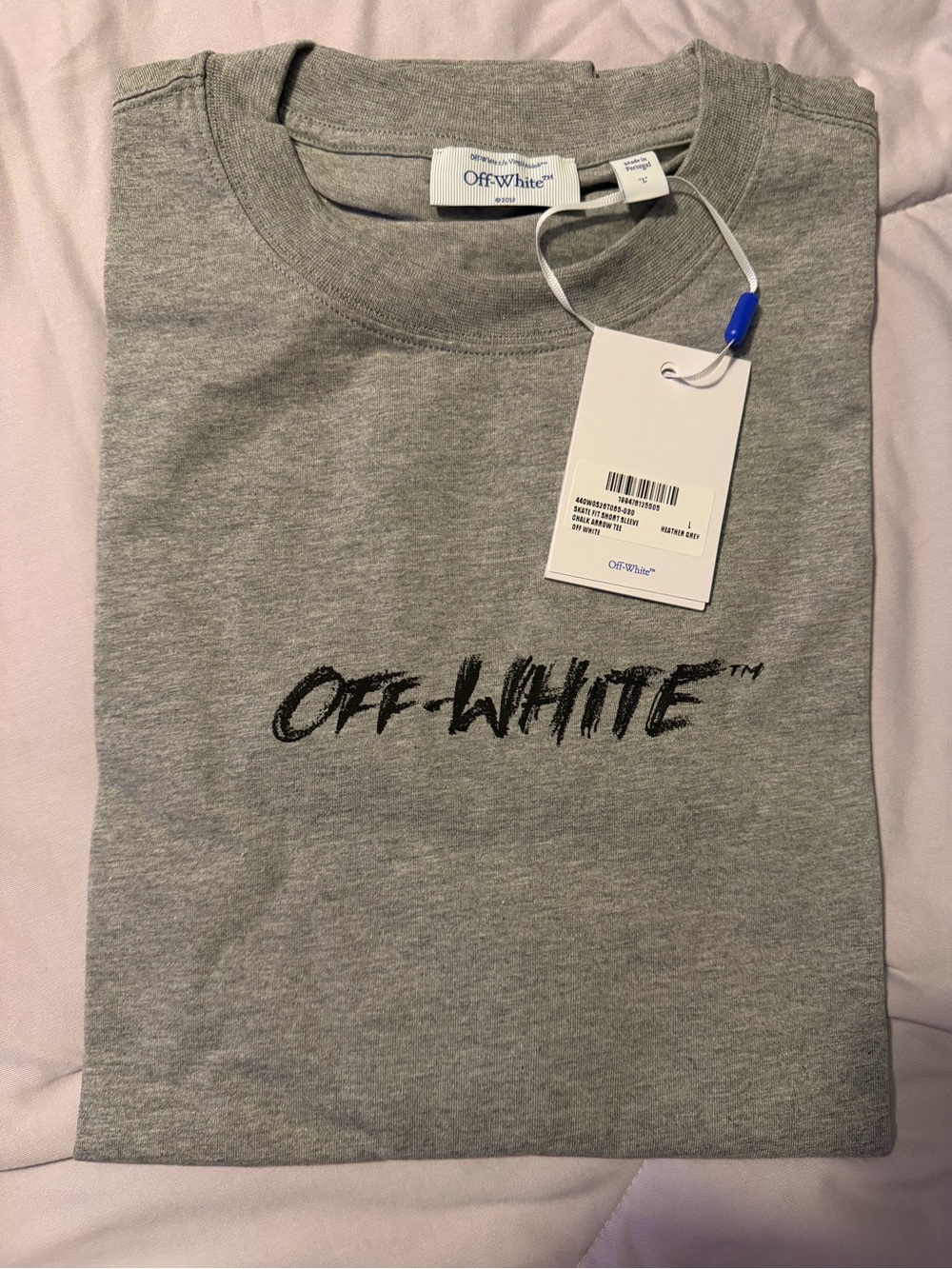 Off-White Chalk Arrow Fit Tee in Heather Grey - Picture 2 of 7
